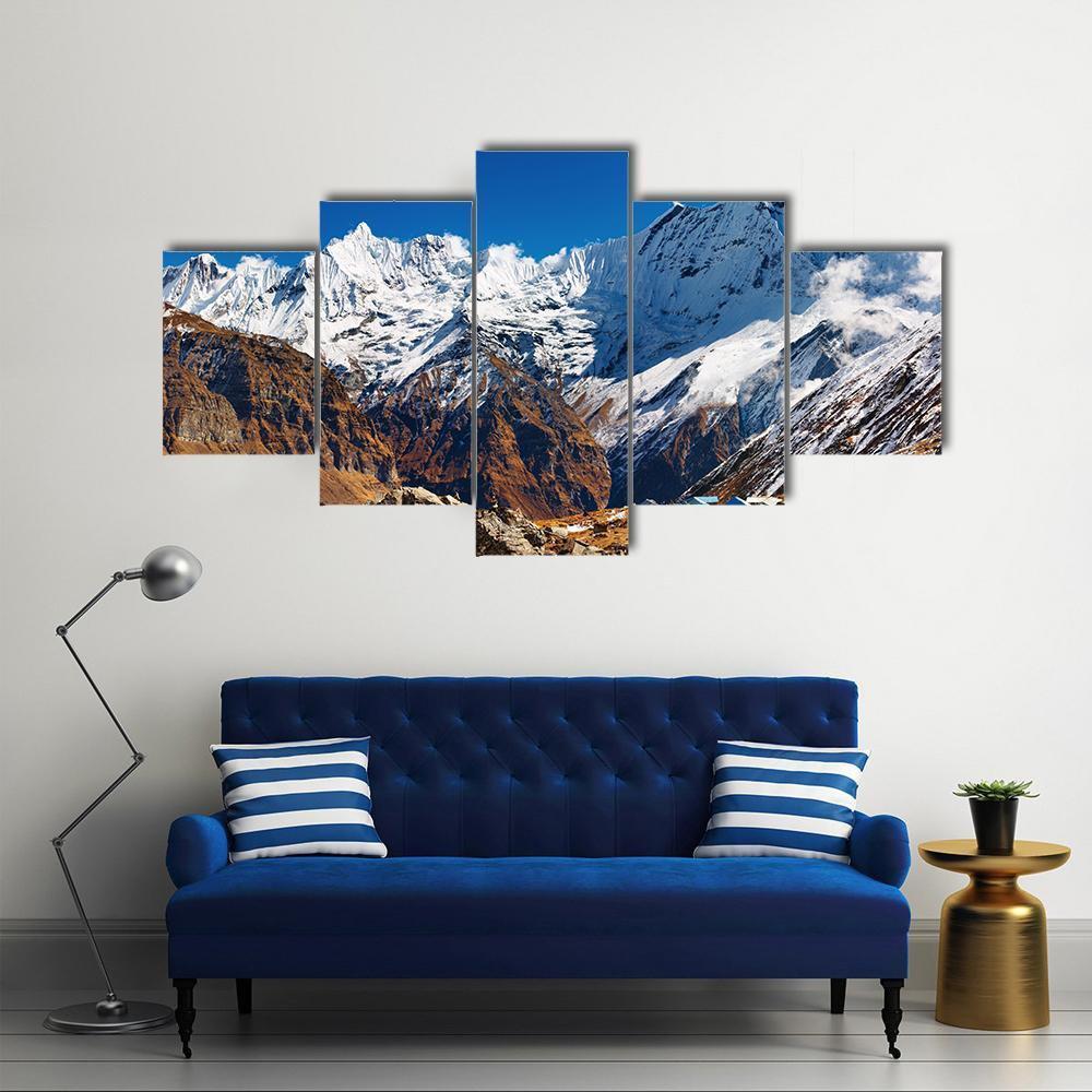 Mount Machhapuchhre Canvas Wall Art-5 Star-Gallery Wrap-62" x 32"-Tiaracle