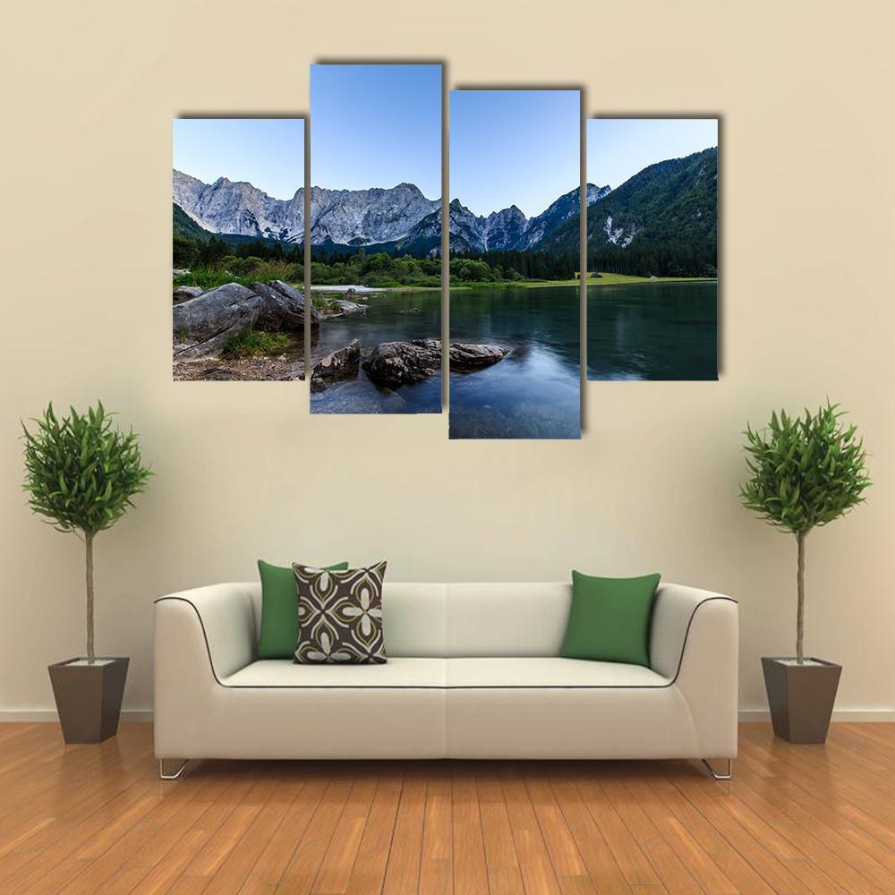Mount Mangart In Italian Alps Canvas Wall Art-4 Pop-Gallery Wrap-50" x 32"-Tiaracle