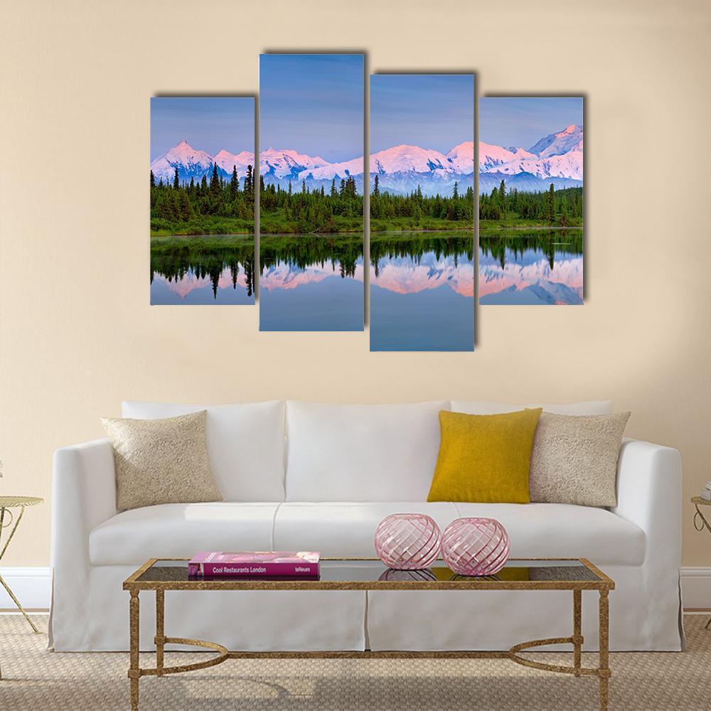 Wonder Lake At Denali Canvas Wall Art-4 Pop-Gallery Wrap-50" x 32"-Tiaracle