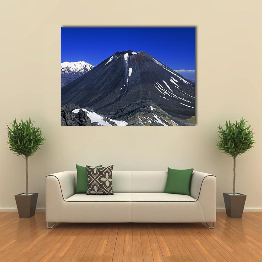Mount Ngauruhoe &amp; Ruapehu Canvas Wall Art-1 Piece-Gallery Wrap-48" x 32"-Tiaracle