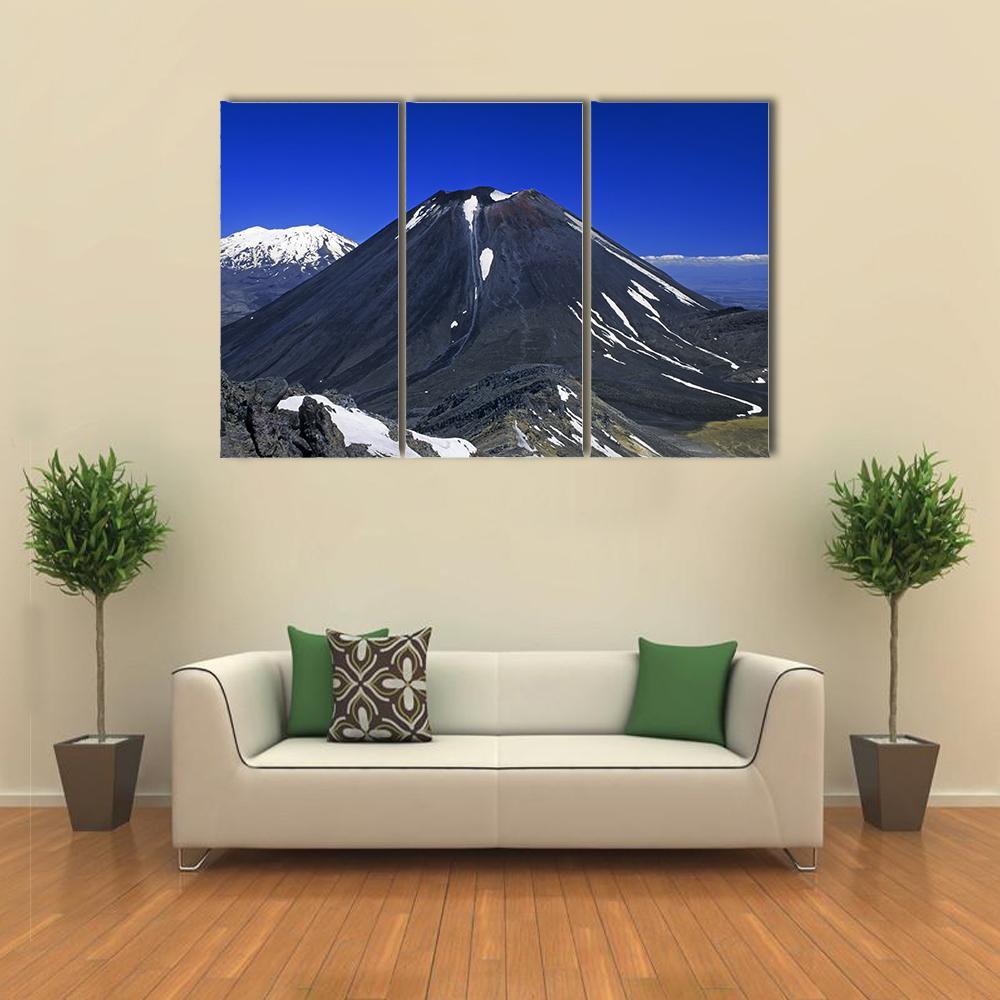 Mount Ngauruhoe &amp; Ruapehu Canvas Wall Art-3 Horizontal-Gallery Wrap-37" x 24"-Tiaracle