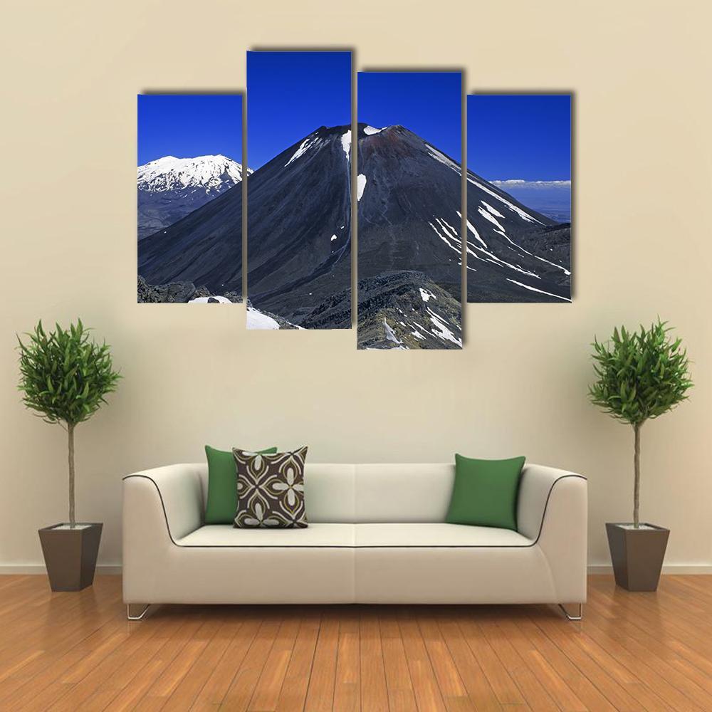 Mount Ngauruhoe &amp; Ruapehu Canvas Wall Art-4 Pop-Gallery Wrap-50" x 32"-Tiaracle