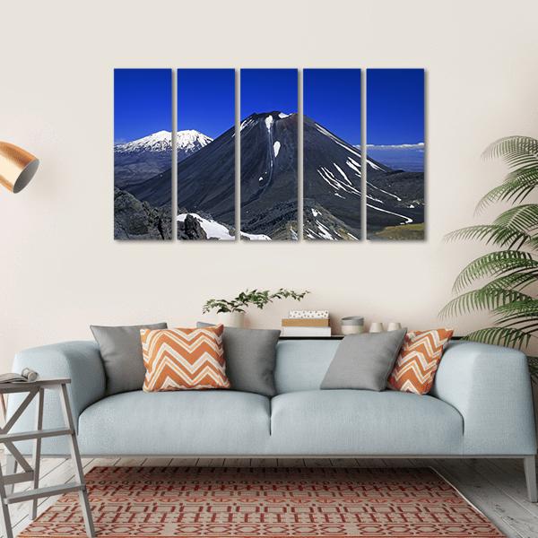 Mount Ngauruhoe & Ruapehu Canvas Wall Art-5 Horizontal-Gallery Wrap-22" x 12"-Tiaracle