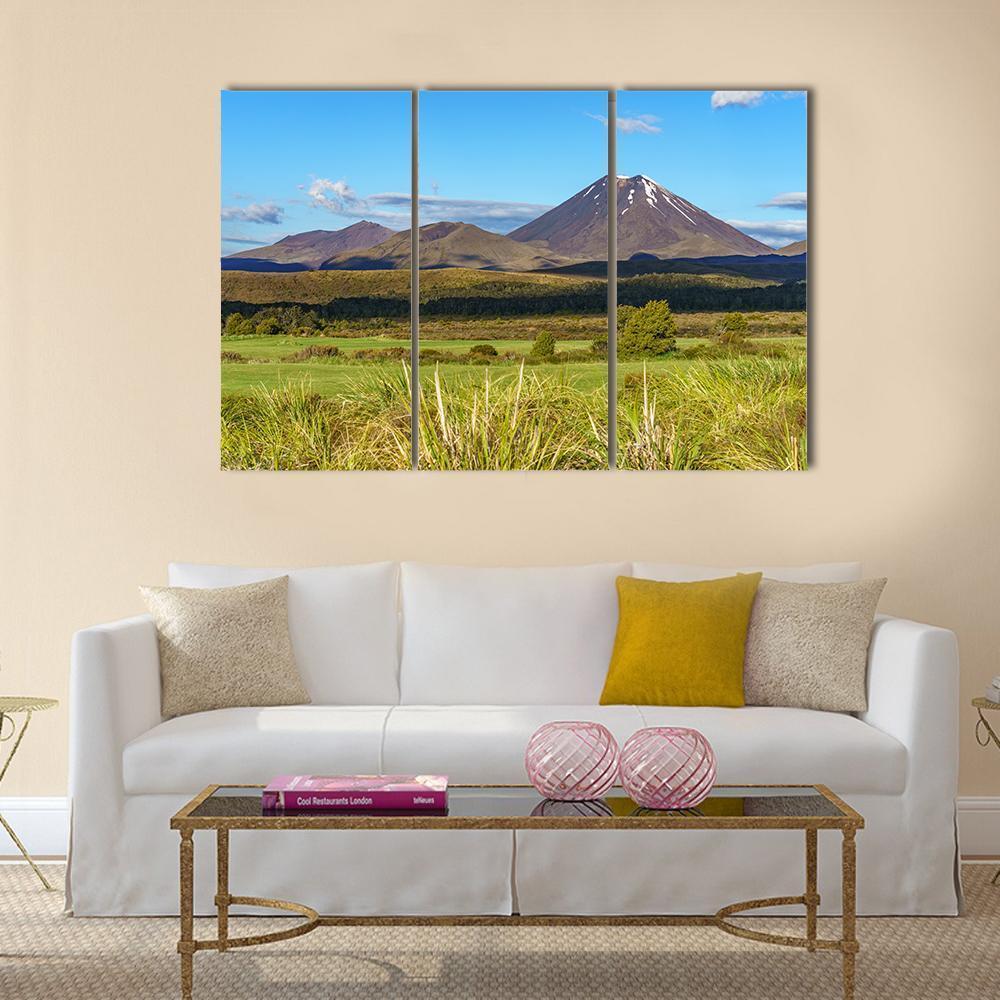 Mount Ngauruhoe Tongariro Canvas Wall Art-3 Horizontal-Gallery Wrap-37" x 24"-Tiaracle