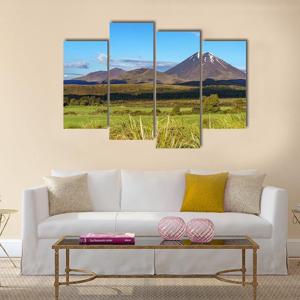 Mount Ngauruhoe Tongariro Canvas Wall Art-4 Pop-Gallery Wrap-50" x 32"-Tiaracle