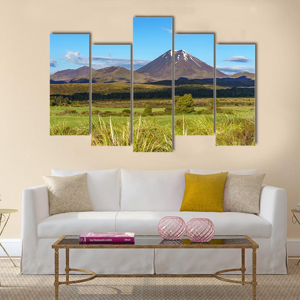 Mount Ngauruhoe Tongariro Canvas Wall Art-5 Pop-Gallery Wrap-47" x 32"-Tiaracle