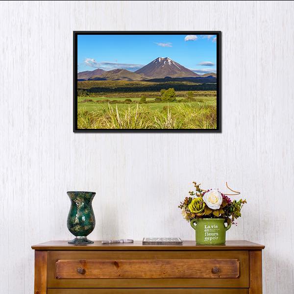 Mount Ngauruhoe Tongariro Canvas Wall Art-1 Piece-Floating Frame-24" x 16"-Tiaracle