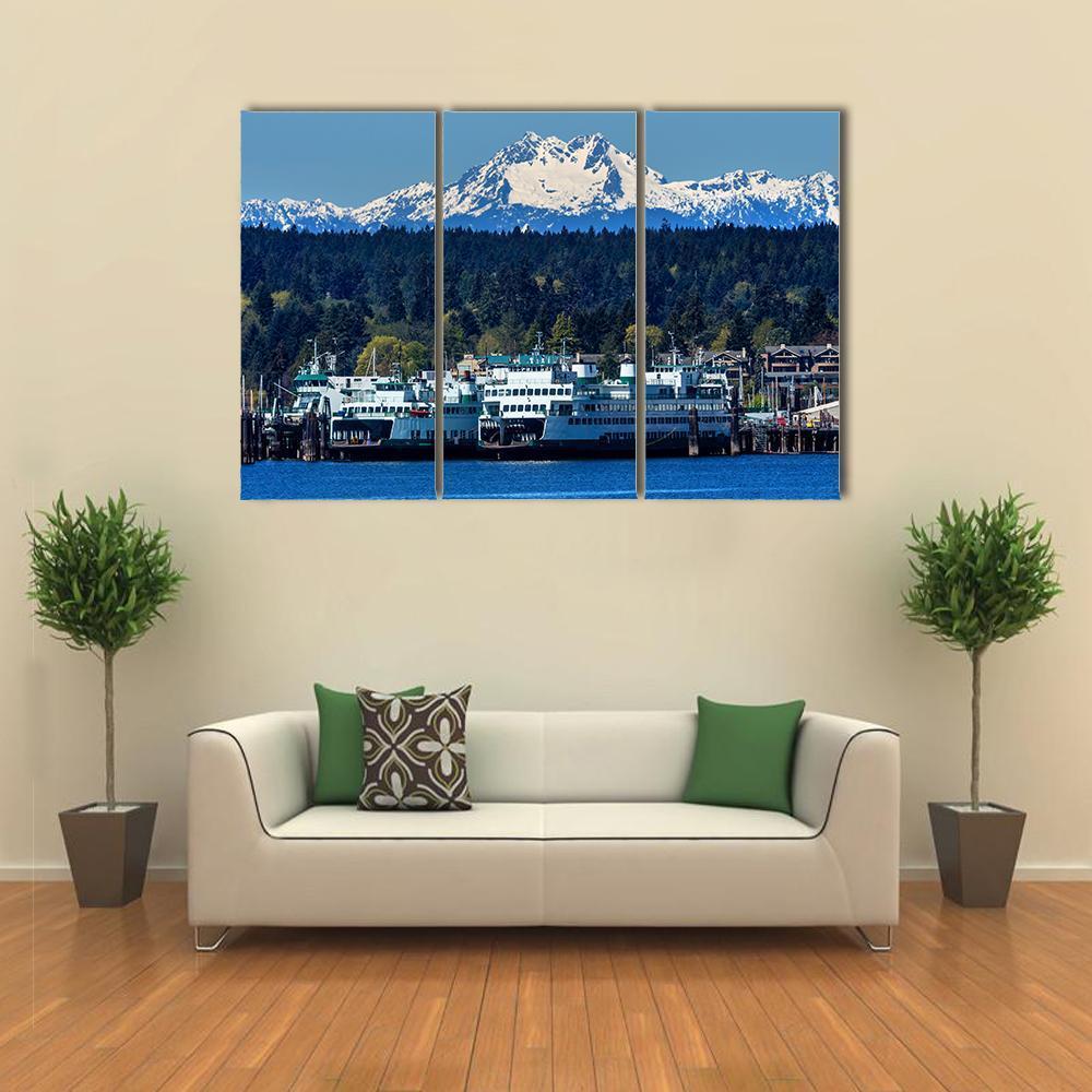 Mount Olympus Covered By Snow Canvas Wall Art-3 Horizontal-Gallery Wrap-37" x 24"-Tiaracle