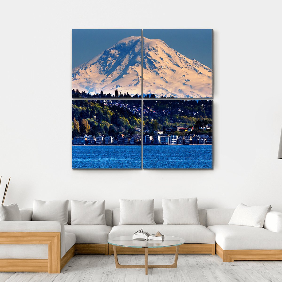 Mount Rainier Canvas Wall Art-4 Square-Gallery Wrap-17" x 17"-Tiaracle