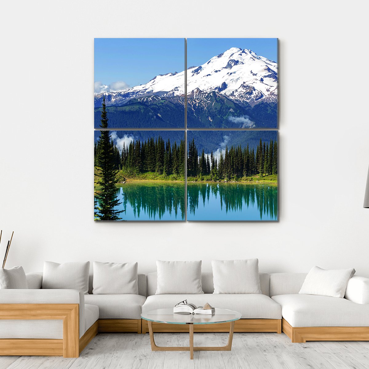 Mount Rainier National Park Washington Canvas Wall Art-4 Square-Gallery Wrap-17" x 17"-Tiaracle