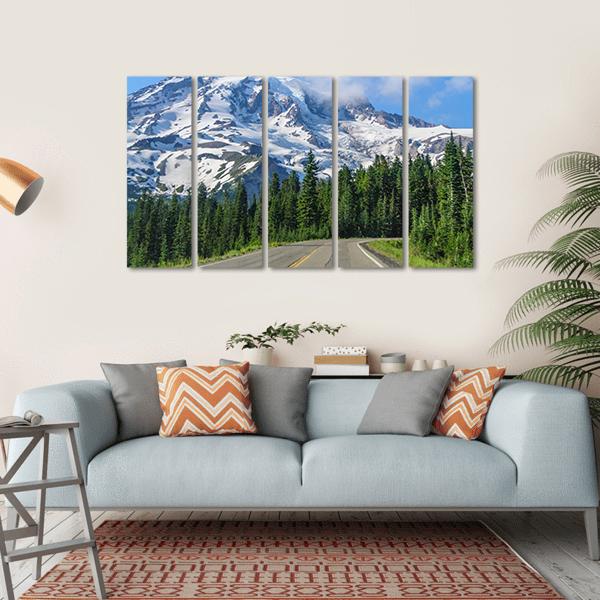 Mount Rainier Road Canvas Wall Art-5 Horizontal-Gallery Wrap-22" x 12"-Tiaracle
