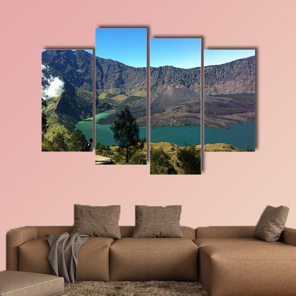Mount Rinjani Canvas Wall Art-4 Pop-Gallery Wrap-50" x 32"-Tiaracle