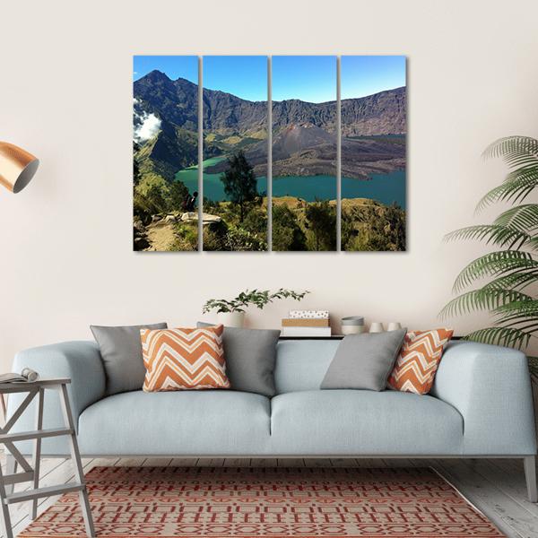 Mount Rinjani Canvas Wall Art-4 Horizontal-Gallery Wrap-34" x 24"-Tiaracle