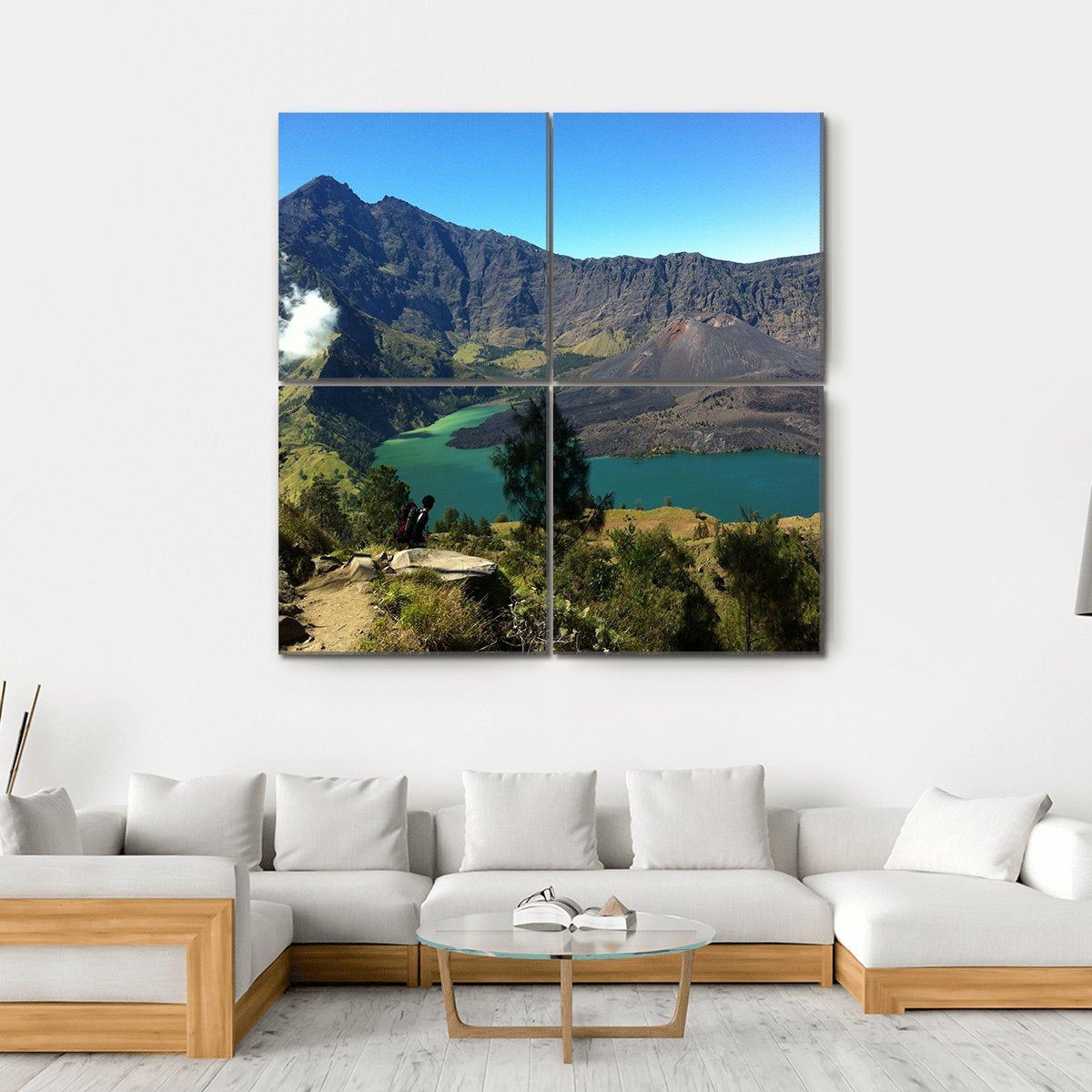 Mount Rinjani Canvas Wall Art-4 Square-Gallery Wrap-17" x 17"-Tiaracle