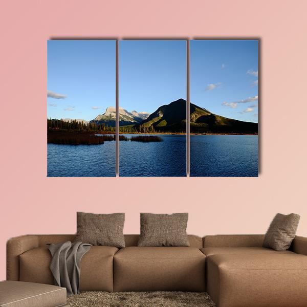 Mount Rundle & Vermilion Lake Canvas Wall Art-3 Horizontal-Gallery Wrap-37" x 24"-Tiaracle