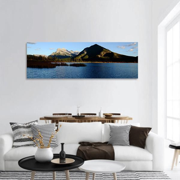 Mount Rundle & Vermilion Lake Panoramic Canvas Wall Art-1 Piece-36" x 12"-Tiaracle