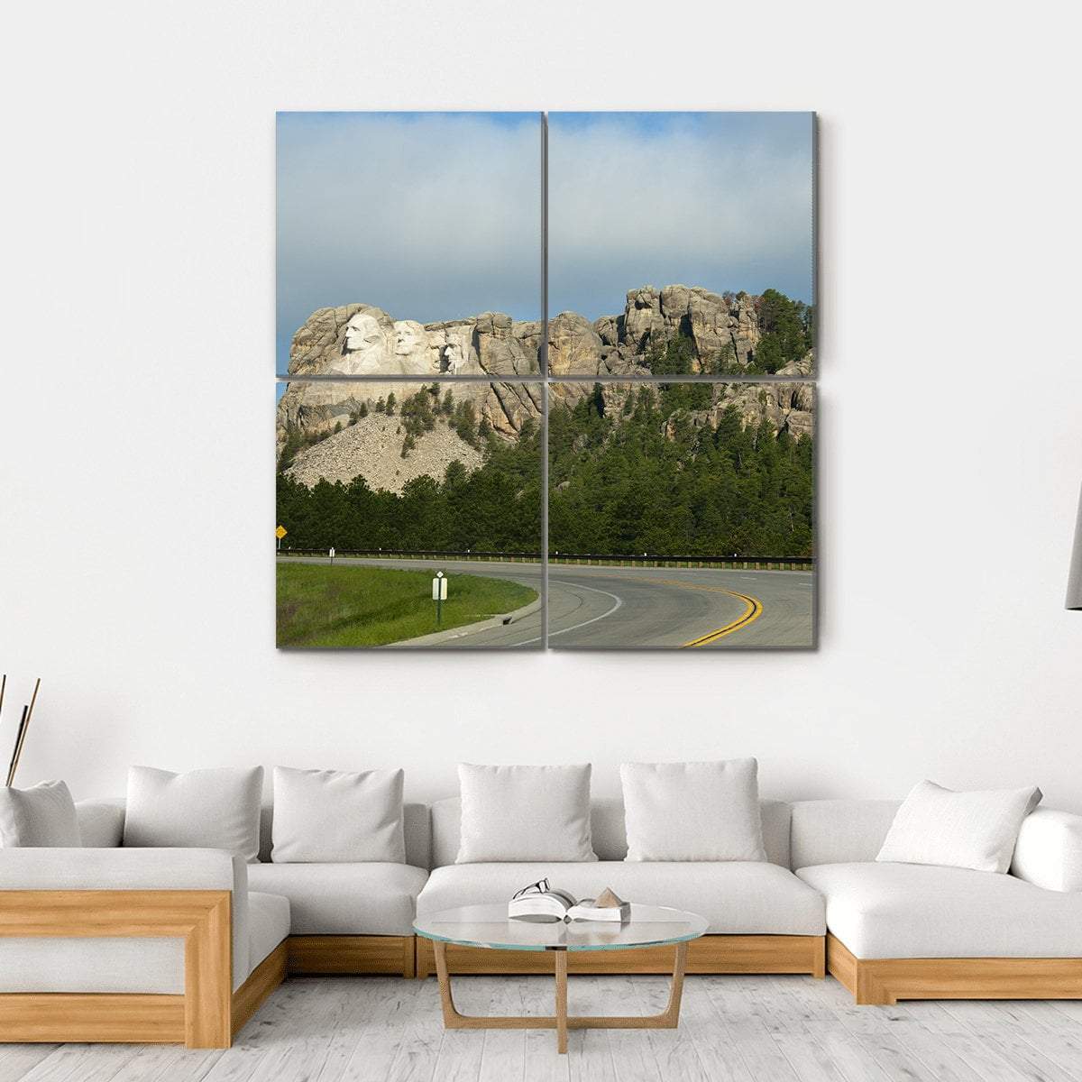 Mount Rushmore In Dakota Canvas Wall Art-4 Square-Gallery Wrap-17" x 17"-Tiaracle