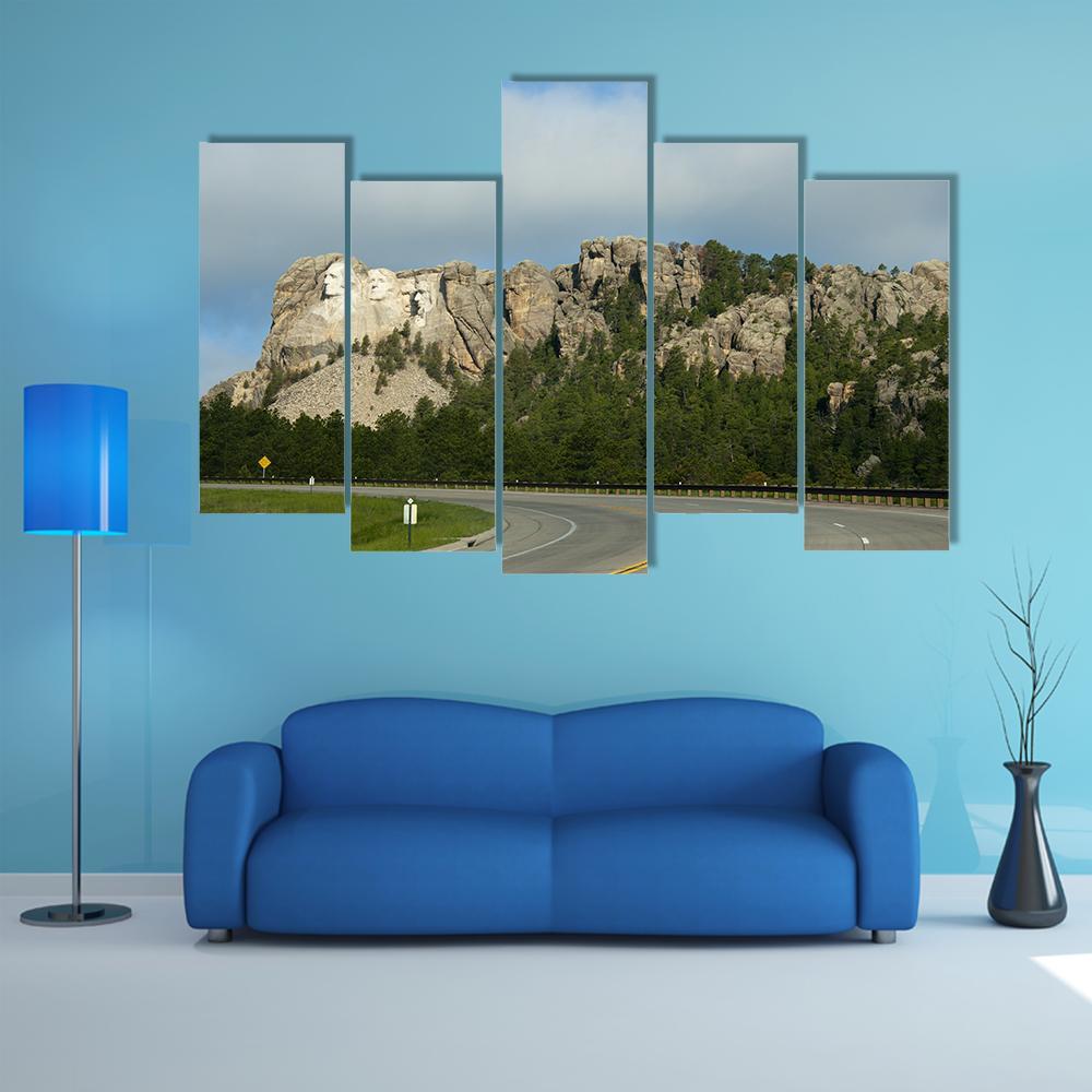 Mount Rushmore In Dakota Canvas Wall Art-5 Pop-Gallery Wrap-47" x 32"-Tiaracle