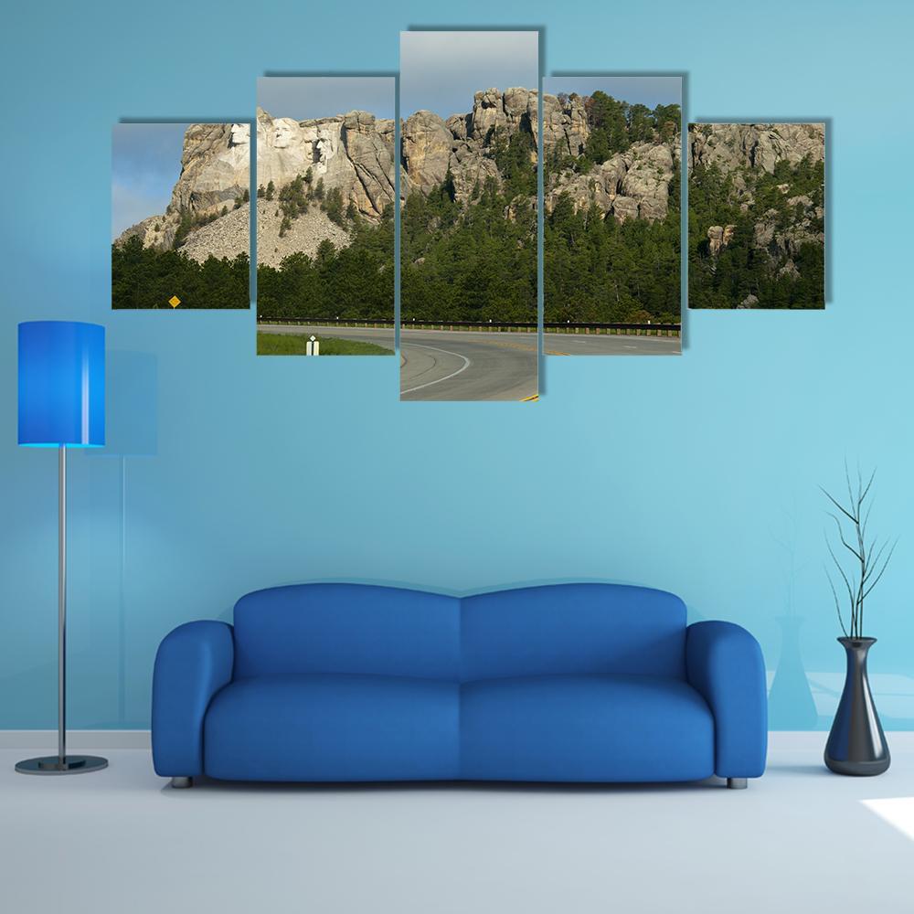 Mount Rushmore In Dakota Canvas Wall Art-5 Star-Gallery Wrap-62" x 32"-Tiaracle