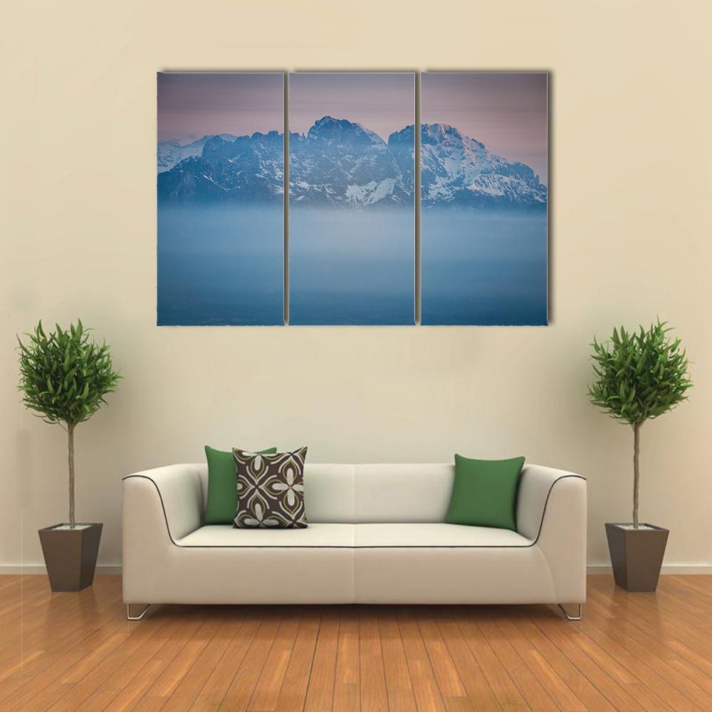 Mount Schiara Peaks Canvas Wall Art-3 Horizontal-Gallery Wrap-37" x 24"-Tiaracle