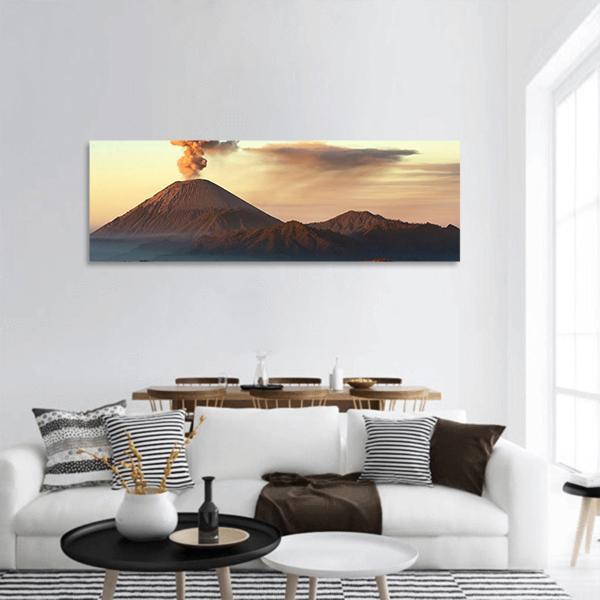 Semeru Volcano Indonesia Panoramic Canvas Wall Art-1 Piece-36" x 12"-Tiaracle