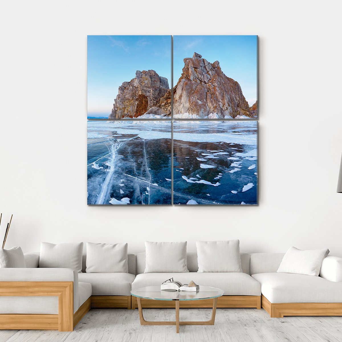 Mount Shamanka In Winter Canvas Wall Art-4 Square-Gallery Wrap-17" x 17"-Tiaracle