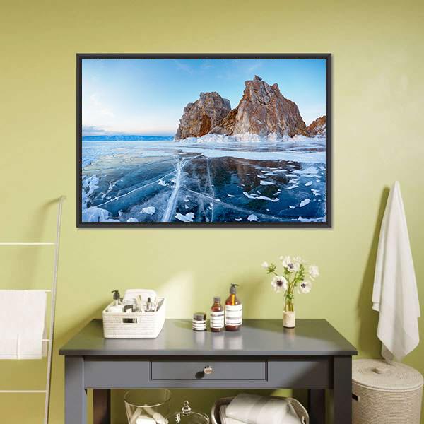 Mount Shamanka In Winter Canvas Wall Art-5 Horizontal-Gallery Wrap-22" x 12"-Tiaracle