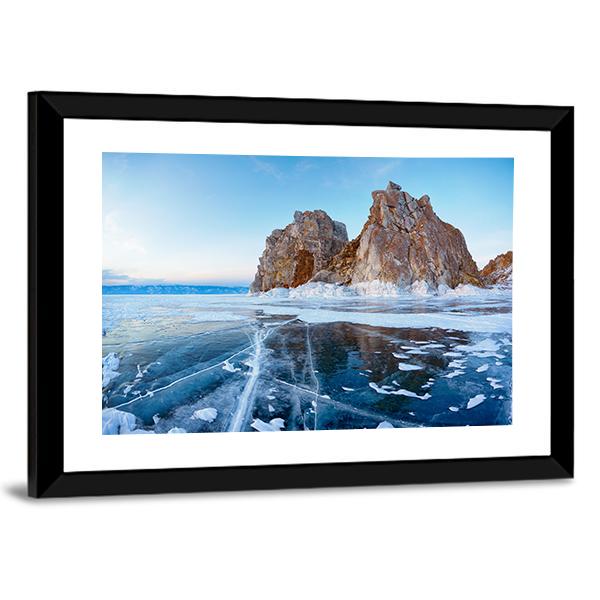 Mount Shamanka In Winter Canvas Wall Art-3 Horizontal-Gallery Wrap-25" x 16"-Tiaracle
