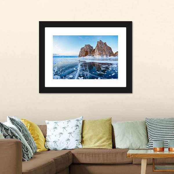 Mount Shamanka In Winter Canvas Wall Art-3 Horizontal-Gallery Wrap-25" x 16"-Tiaracle
