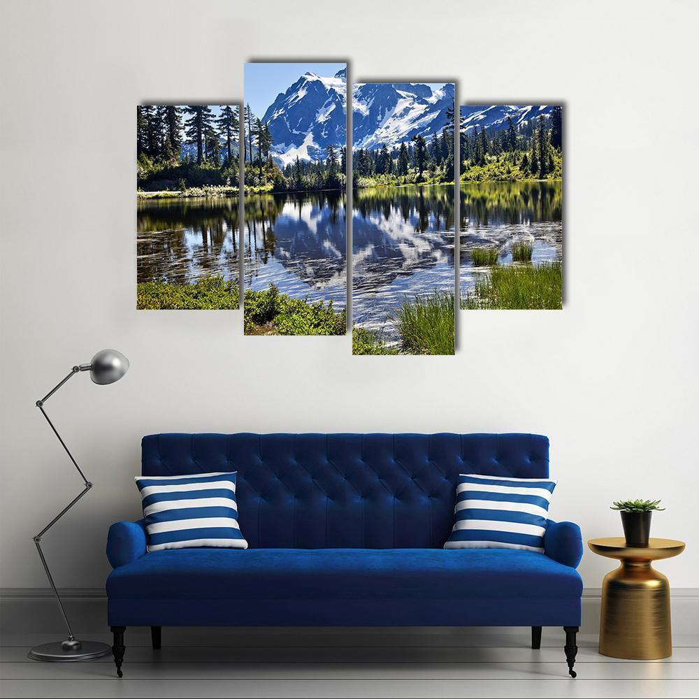 Mount Shuksan Canvas Wall Art-4 Pop-Gallery Wrap-50" x 32"-Tiaracle