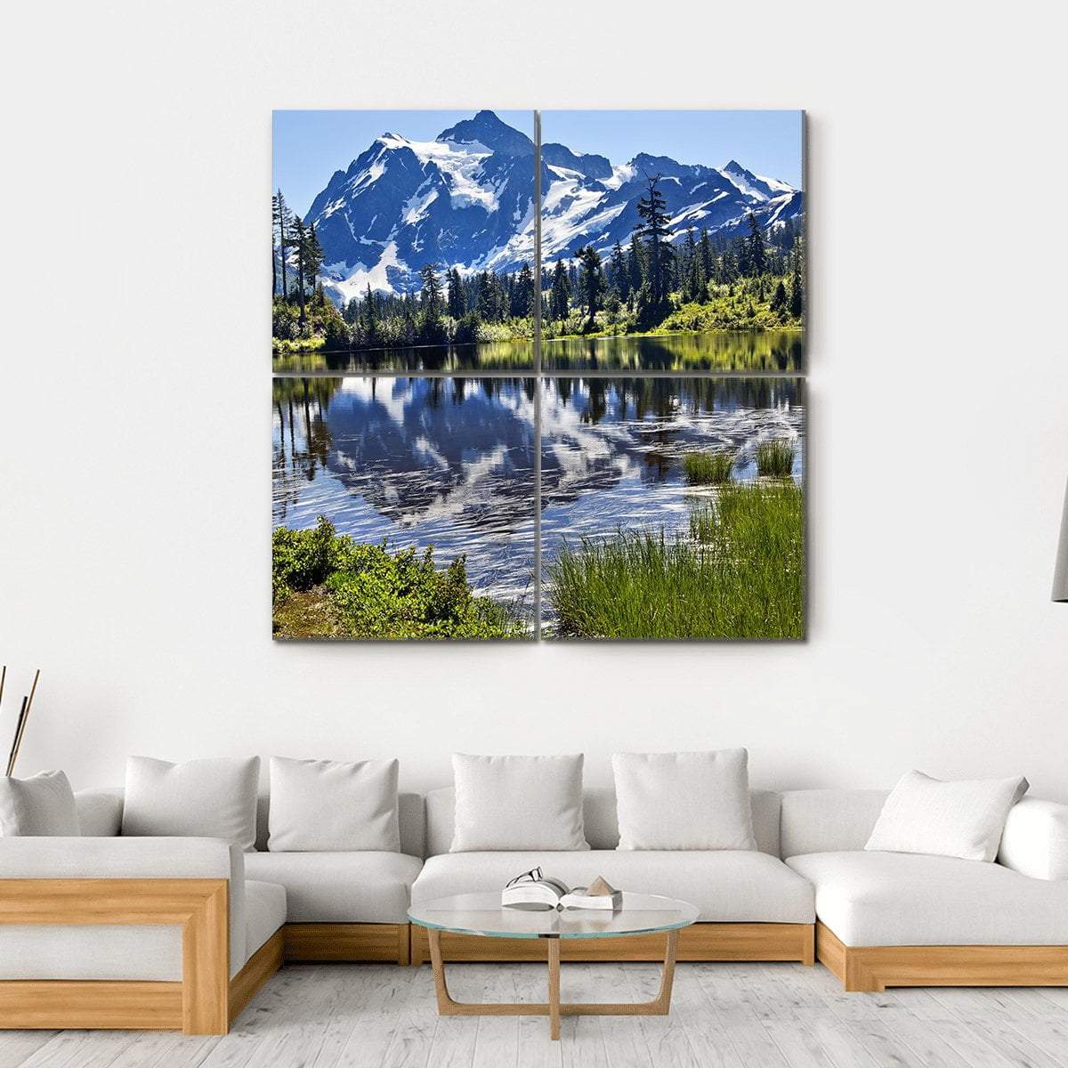 Mount Shuksan Canvas Wall Art-4 Square-Gallery Wrap-17" x 17"-Tiaracle