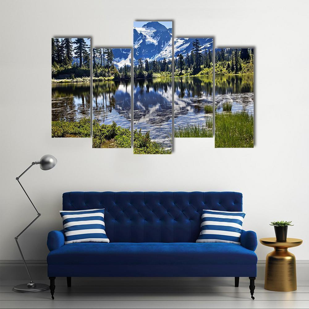 Mount Shuksan Canvas Wall Art-5 Pop-Gallery Wrap-47" x 32"-Tiaracle