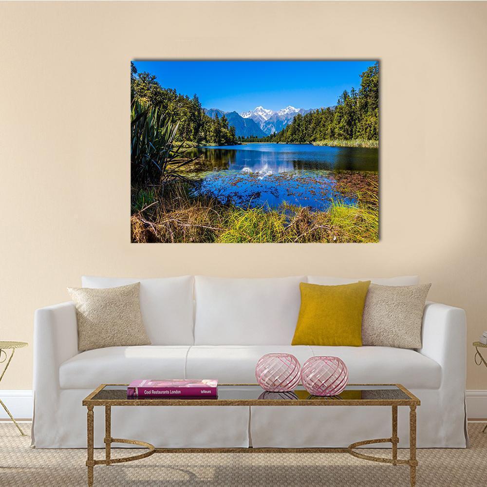 Mount Cook From Lake Canvas Wall Art-1 Piece-Gallery Wrap-48" x 32"-Tiaracle