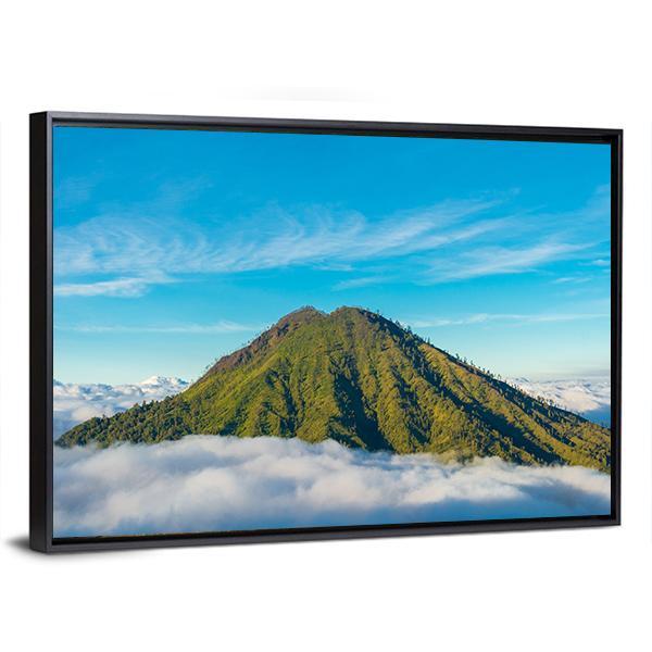 Mountain Above Clouds Canvas Wall Art-3 Horizontal-Gallery Wrap-25" x 16"-Tiaracle