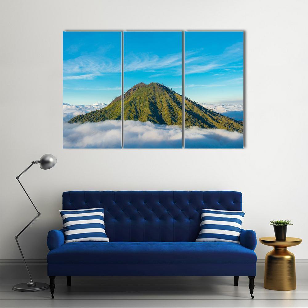 Mountain Above Clouds Canvas Wall Art-3 Horizontal-Gallery Wrap-37" x 24"-Tiaracle