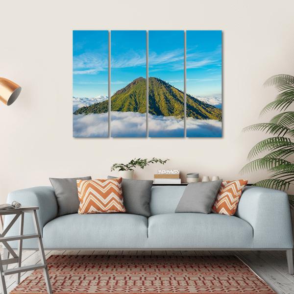 Mountain Above Clouds Canvas Wall Art-4 Horizontal-Gallery Wrap-34" x 24"-Tiaracle