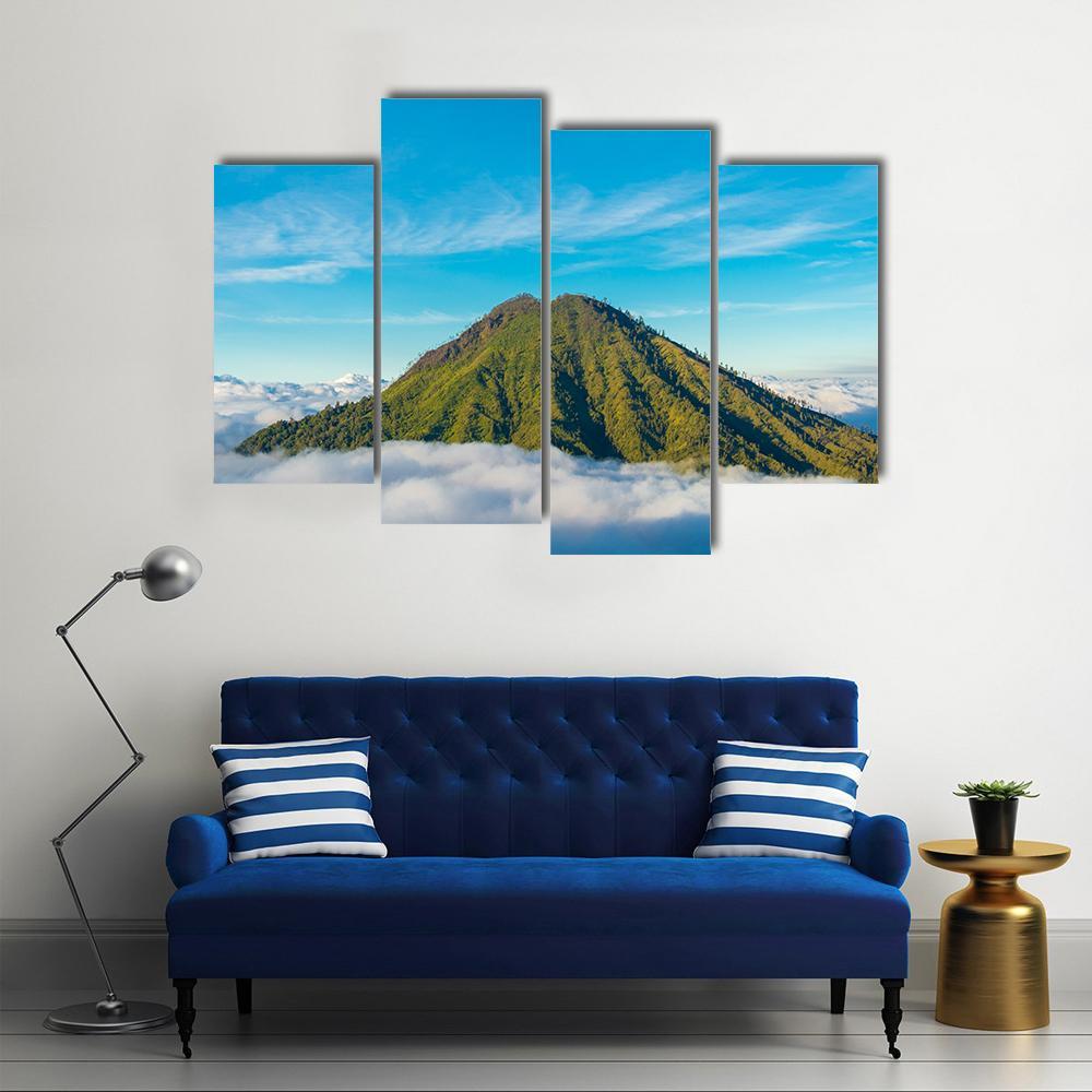 Mountain Above Clouds Canvas Wall Art-4 Pop-Gallery Wrap-50" x 32"-Tiaracle