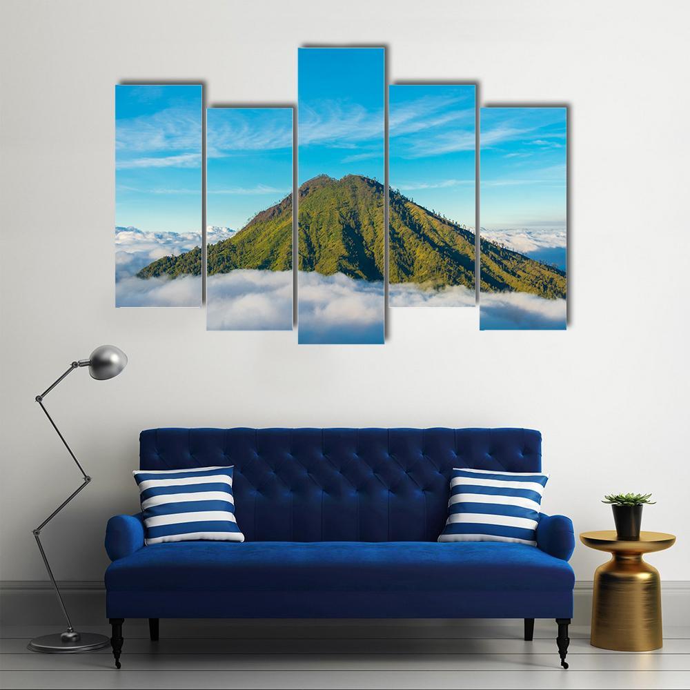 Mountain Above Clouds Canvas Wall Art-5 Pop-Gallery Wrap-47" x 32"-Tiaracle