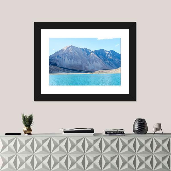Mountain At Lake Pangong Canvas Wall Art-1 Piece-Framed Print-20" x 16"-Tiaracle