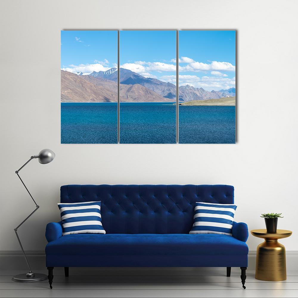 Mountain At Pangong Lake Canvas Wall Art-3 Horizontal-Gallery Wrap-37" x 24"-Tiaracle