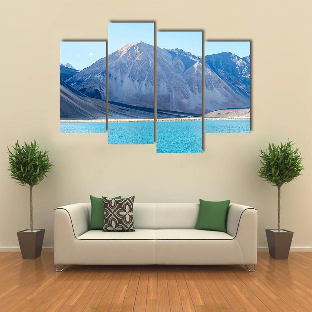 Mountain At Lake Pangong Canvas Wall Art-4 Pop-Gallery Wrap-50" x 32"-Tiaracle