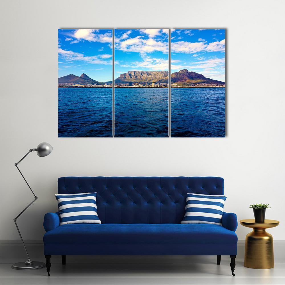 Mountain At The Sea Shore Canvas Wall Art-3 Horizontal-Gallery Wrap-37" x 24"-Tiaracle