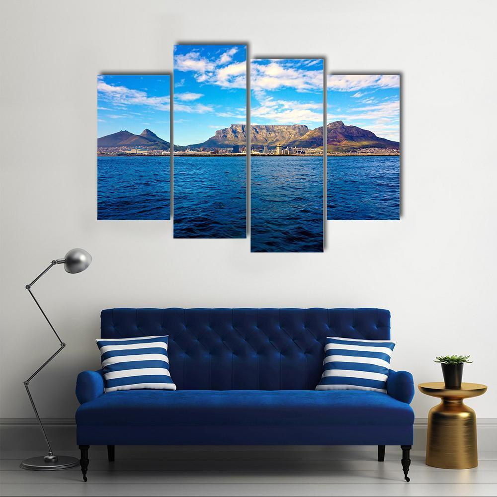 Mountain At The Sea Shore Canvas Wall Art-4 Pop-Gallery Wrap-50" x 32"-Tiaracle