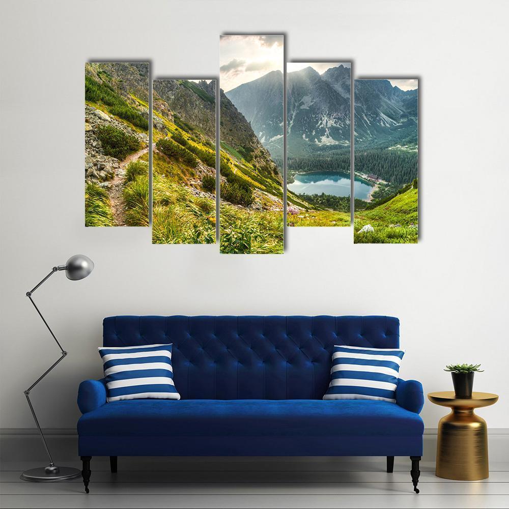 Poprad Pond Canvas Wall Art-5 Pop-Gallery Wrap-47" x 32"-Tiaracle