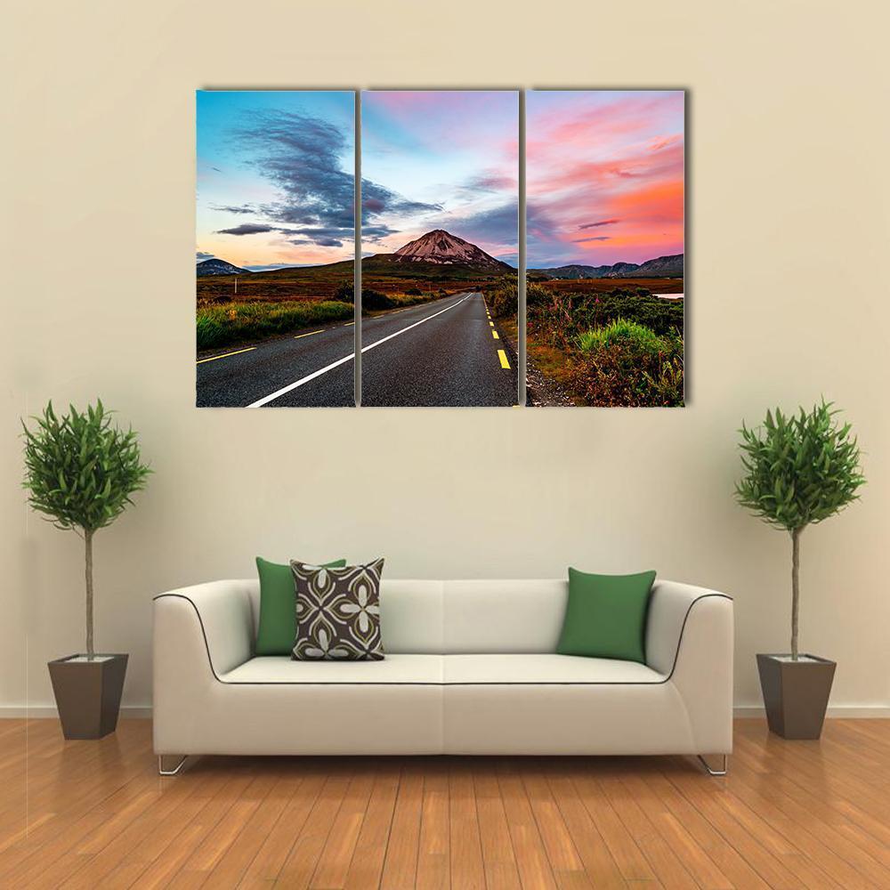 Mount Errigal At Sunset Canvas Wall Art-4 Pop-Gallery Wrap-50" x 32"-Tiaracle