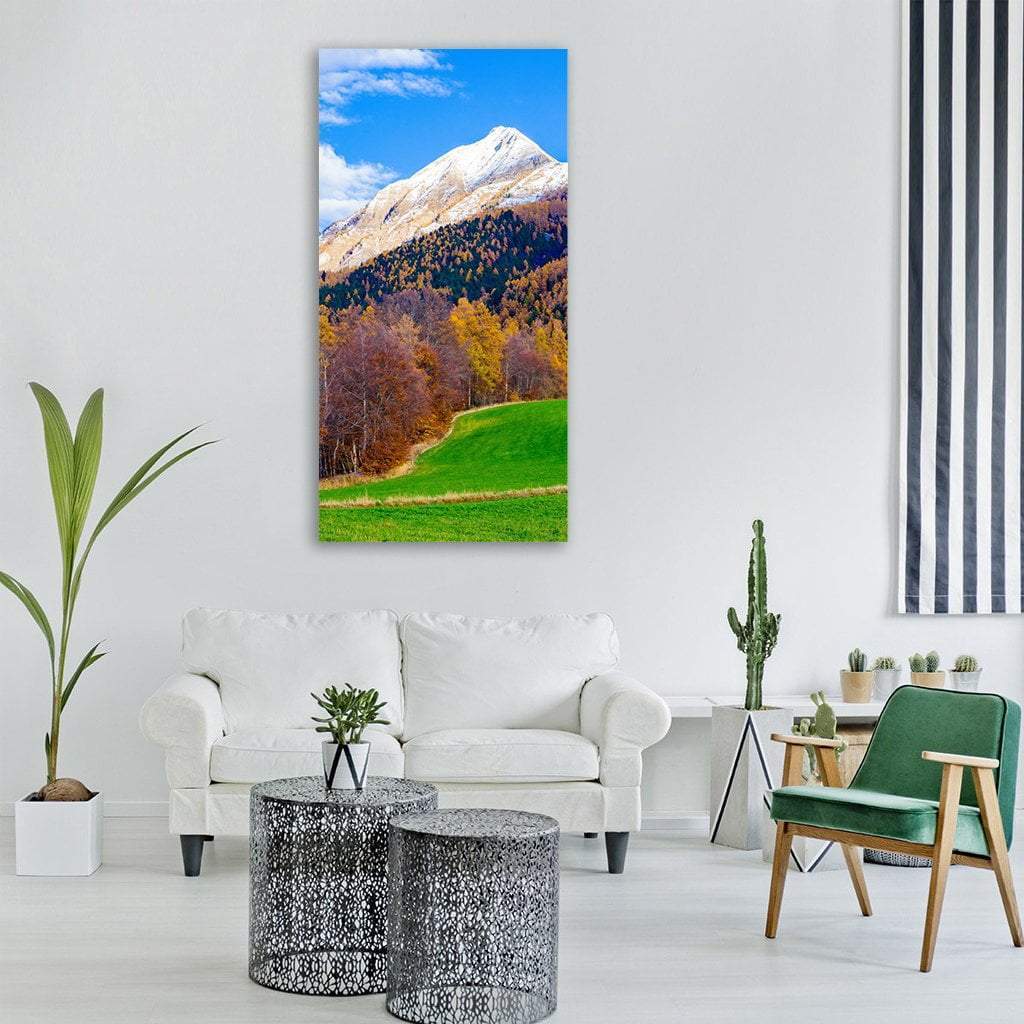 Mountain Fall Landscape Vertical Canvas Wall Art-3 Vertical-Gallery Wrap-12" x 25"-Tiaracle