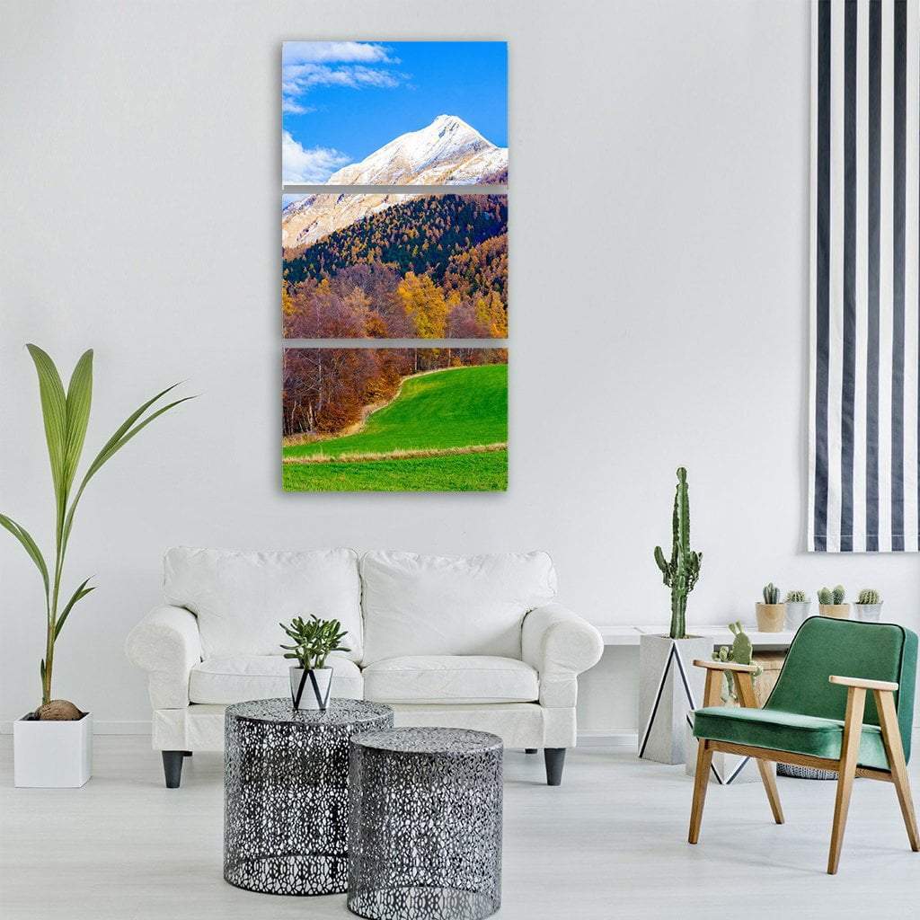 Mountain Fall Landscape Vertical Canvas Wall Art-3 Vertical-Gallery Wrap-12" x 25"-Tiaracle