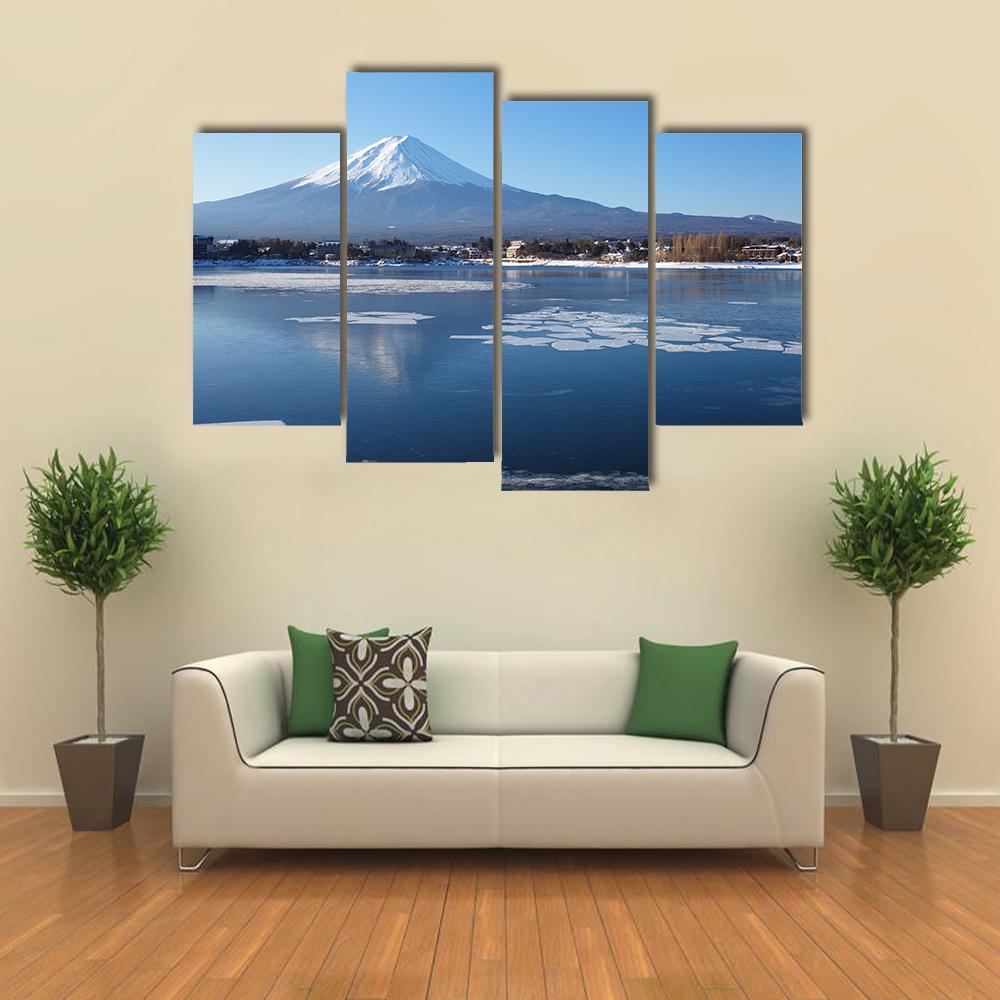 Mountain Fuji Canvas Wall Art-4 Pop-Gallery Wrap-34" x 20"-Tiaracle