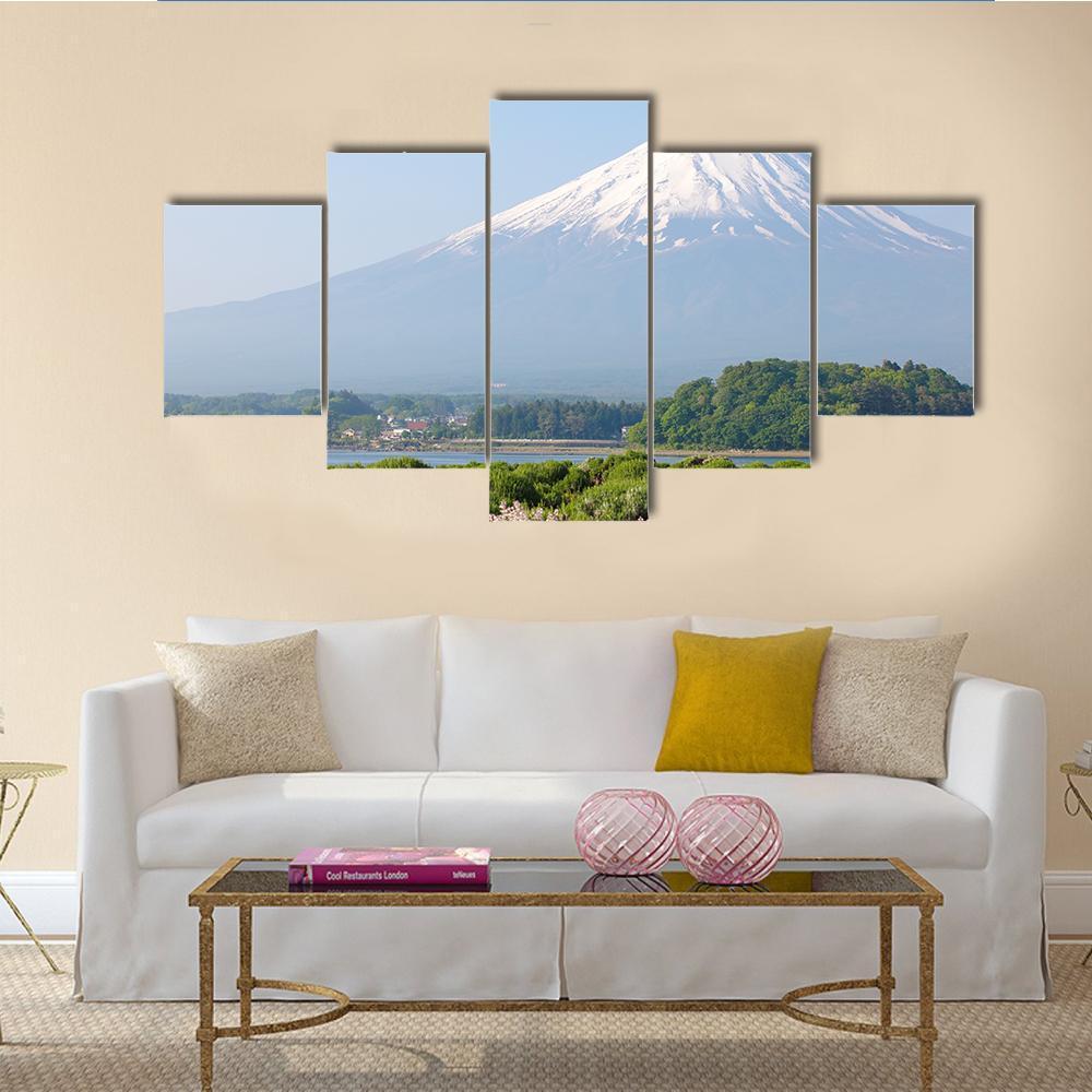 Mt Fuji In Spring Canvas Wall Art-3 Horizontal-Gallery Wrap-37" x 24"-Tiaracle