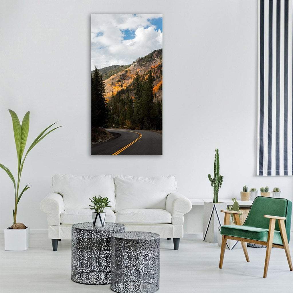 Road In Mountain Vertical Canvas Wall Art-1 Vertical-Gallery Wrap-12" x 24"-Tiaracle